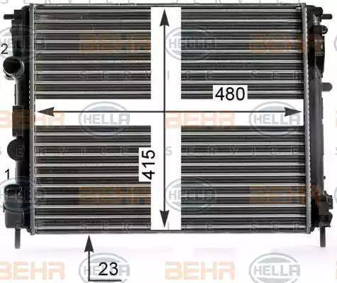 HELLA 8MK 376 700-584 - Радиатор, охлаждение двигателя autosila-amz.com