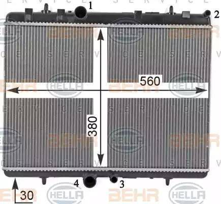 HELLA 8MK 376 700-531 - Радиатор, охлаждение двигателя autosila-amz.com