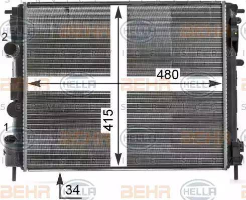 HELLA 8MK 376 700-571 - Радиатор, охлаждение двигателя autosila-amz.com