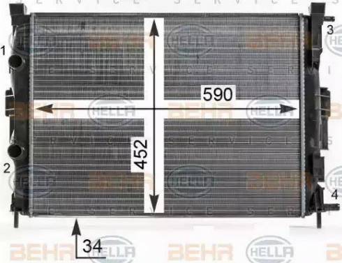 HELLA 8MK 376 700-681 - Радиатор, охлаждение двигателя autosila-amz.com