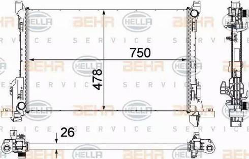 HELLA 8MK 376 701-591 - Радиатор, охлаждение двигателя autosila-amz.com