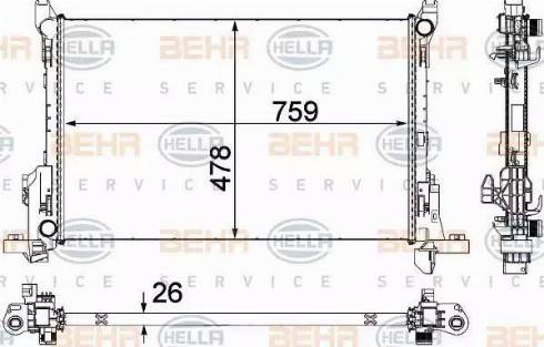 HELLA 8MK 376 701-601 - Радиатор, охлаждение двигателя autosila-amz.com