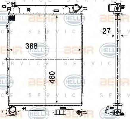 HELLA 8MK 376 701-081 - Радиатор, охлаждение двигателя autosila-amz.com