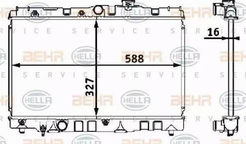 HELLA 8MK 376 708-101 - Радиатор, охлаждение двигателя autosila-amz.com