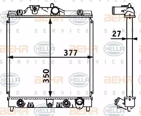 HELLA 8MK 376 708-381 - Радиатор, охлаждение двигателя autosila-amz.com