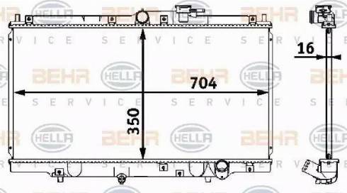 HELLA 8MK 376 708-261 - Радиатор, охлаждение двигателя autosila-amz.com