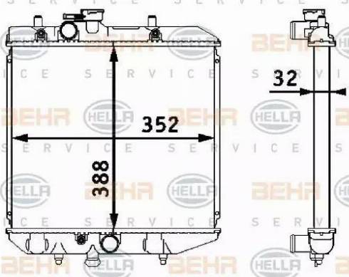 HELLA 8MK 376 708-281 - Радиатор, охлаждение двигателя autosila-amz.com