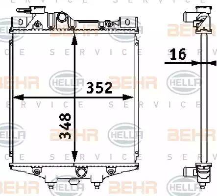 HELLA 8MK 376 708-221 - Радиатор, охлаждение двигателя autosila-amz.com