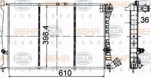 HELLA 8MK 376 707-171 - Радиатор, охлаждение двигателя autosila-amz.com