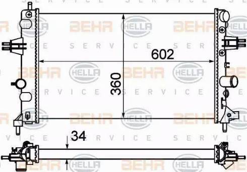 HELLA 8MK 376 719-064 - Радиатор, охлаждение двигателя autosila-amz.com