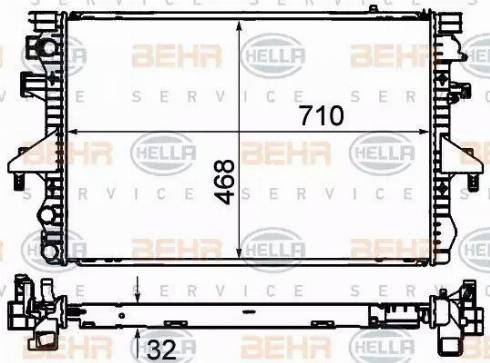 HELLA 8MK 376 719-184 - Радиатор, охлаждение двигателя autosila-amz.com