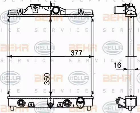 HELLA 8MK 376 719-781 - Радиатор, охлаждение двигателя autosila-amz.com