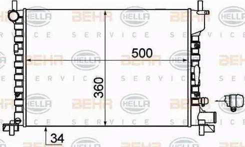 HELLA 8MK 376 714-244 - Радиатор, охлаждение двигателя autosila-amz.com