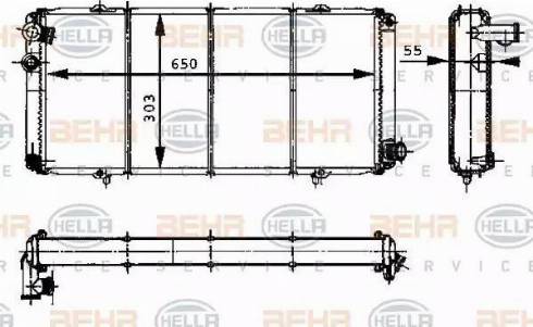 HELLA 8MK 376 715-421 - Радиатор, охлаждение двигателя autosila-amz.com