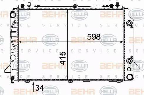 HELLA 8MK 376 715-164 - Радиатор, охлаждение двигателя autosila-amz.com