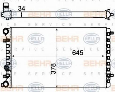 HELLA 8MK 376 716-614 - Радиатор, охлаждение двигателя autosila-amz.com