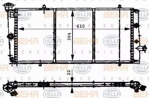 HELLA 8MK 376 716-001 - Радиатор, охлаждение двигателя autosila-amz.com