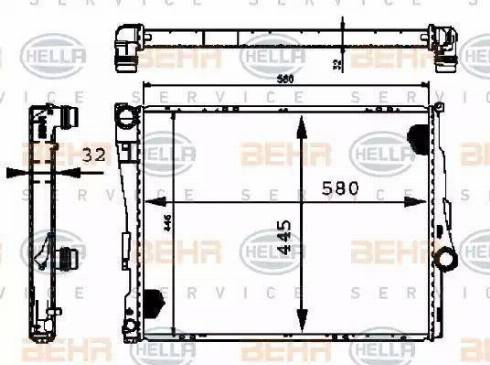 HELLA 8MK 376 716-244 - Радиатор, охлаждение двигателя autosila-amz.com