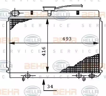 HELLA 8MK 376 710-541 - Радиатор, охлаждение двигателя autosila-amz.com