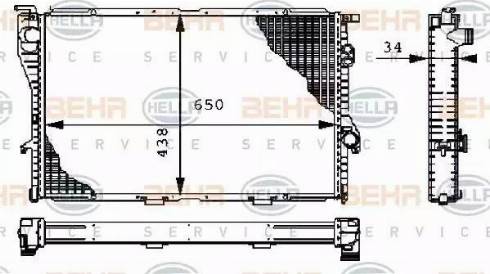 HELLA 8MK 376 711-114 - Радиатор, охлаждение двигателя autosila-amz.com