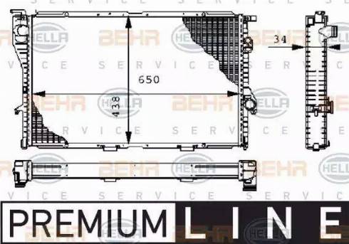 HELLA 8MK 376 711-111 - Радиатор, охлаждение двигателя autosila-amz.com