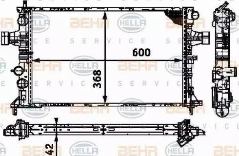 HELLA 8MK 376 713-004 - Радиатор, охлаждение двигателя autosila-amz.com