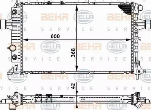 HELLA 8MK 376 713-014 - Радиатор, охлаждение двигателя autosila-amz.com