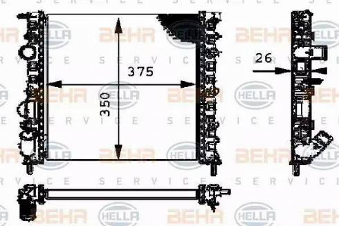 HELLA 8MK 376 712-634 - Радиатор, охлаждение двигателя autosila-amz.com