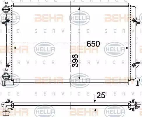 HELLA 8MK 376 781-091 - Радиатор, охлаждение двигателя autosila-amz.com