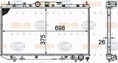 HELLA 8MK 376 781-051 - Радиатор, охлаждение двигателя autosila-amz.com