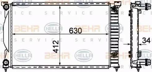 HELLA 8MK 376 781-061 - Радиатор, охлаждение двигателя autosila-amz.com