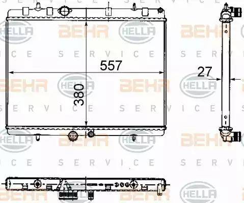 HELLA 8MK 376 781-121 - Радиатор, охлаждение двигателя autosila-amz.com