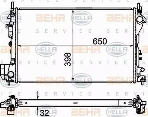 HELLA 8MK 376 735-051 - Радиатор, охлаждение двигателя autosila-amz.com