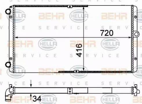 HELLA 8MK 376 735-001 - Радиатор, охлаждение двигателя autosila-amz.com