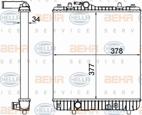 HELLA 8MK 376 735-085 - Радиатор, охлаждение двигателя autosila-amz.com