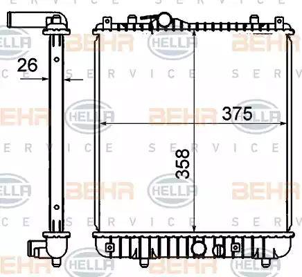 HELLA 8MK 376 735-071 - Радиатор, охлаждение двигателя autosila-amz.com