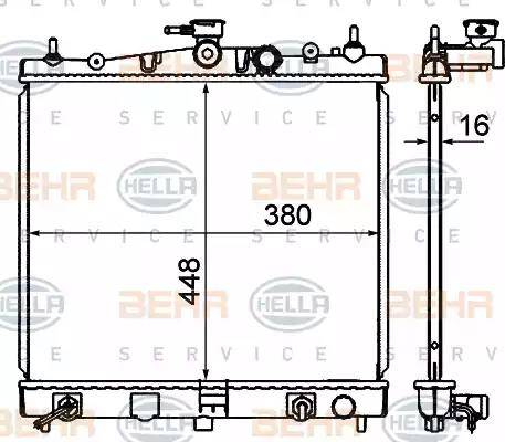 HELLA 8MK 376 735-121 - Радиатор, охлаждение двигателя autosila-amz.com