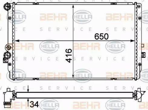 HELLA 8MK 376 735-361 - Радиатор, охлаждение двигателя autosila-amz.com