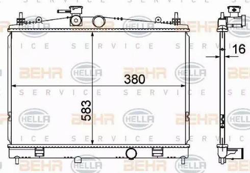 HELLA 8MK 376 735-381 - Радиатор, охлаждение двигателя autosila-amz.com