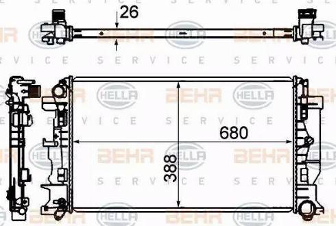 HELLA 8MK 376 735-331 - Радиатор, охлаждение двигателя autosila-amz.com