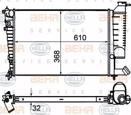 HELLA 8MK 376 735-291 - Радиатор, охлаждение двигателя autosila-amz.com