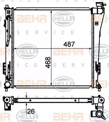 HELLA 8MK 376 735-261 - Радиатор, охлаждение двигателя autosila-amz.com