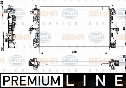 HELLA 8MK 376 733-411 - Радиатор, охлаждение двигателя autosila-amz.com