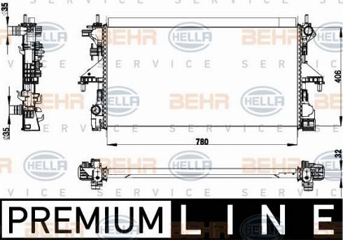 HELLA 8MK 376 733-531 - Радиатор, охлаждение двигателя autosila-amz.com