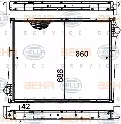 HELLA 8MK 376 724-611 - Радиатор, охлаждение двигателя autosila-amz.com