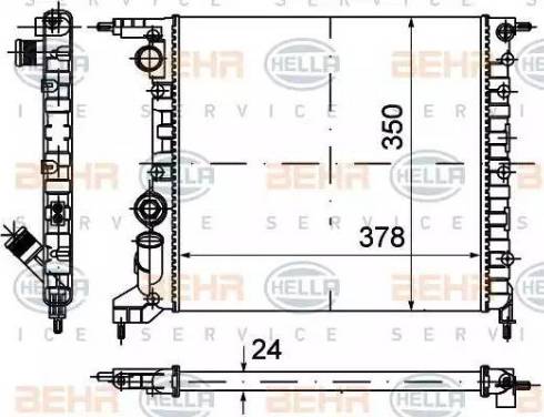 HELLA 8MK 376 720-024 - Радиатор, охлаждение двигателя autosila-amz.com