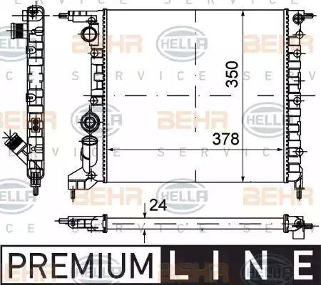 HELLA 8MK 376 720-021 - Радиатор, охлаждение двигателя autosila-amz.com