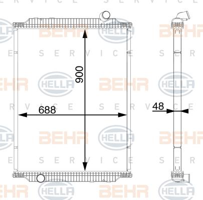 HELLA 8MK 376 722-064 - Радиатор, охлаждение двигателя autosila-amz.com