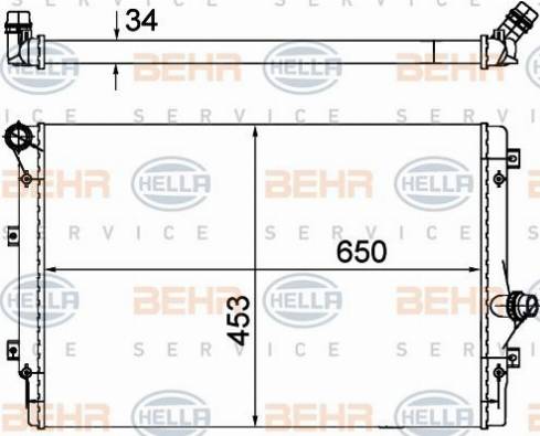 HELLA 8MK 376 774-045 - Радиатор, охлаждение двигателя autosila-amz.com