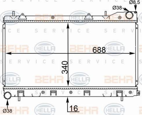 HELLA 8MK 376 775-664 - Радиатор, охлаждение двигателя autosila-amz.com